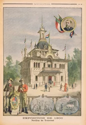 O pavilhão do Transvaal na Exposição Universal de 1900, Paris, ilustração do &39;Le Petit Journal&39;, suplemento ilustrado, 25 de março de 1900